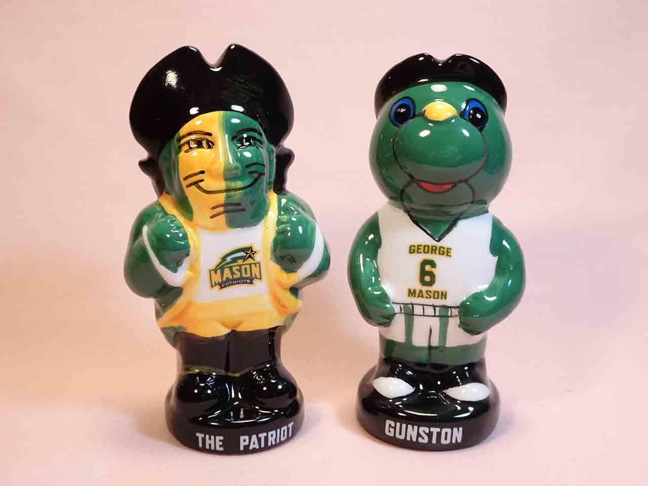 43124 George Mason mascots The Patriot and Gunston salt and pepper shakers