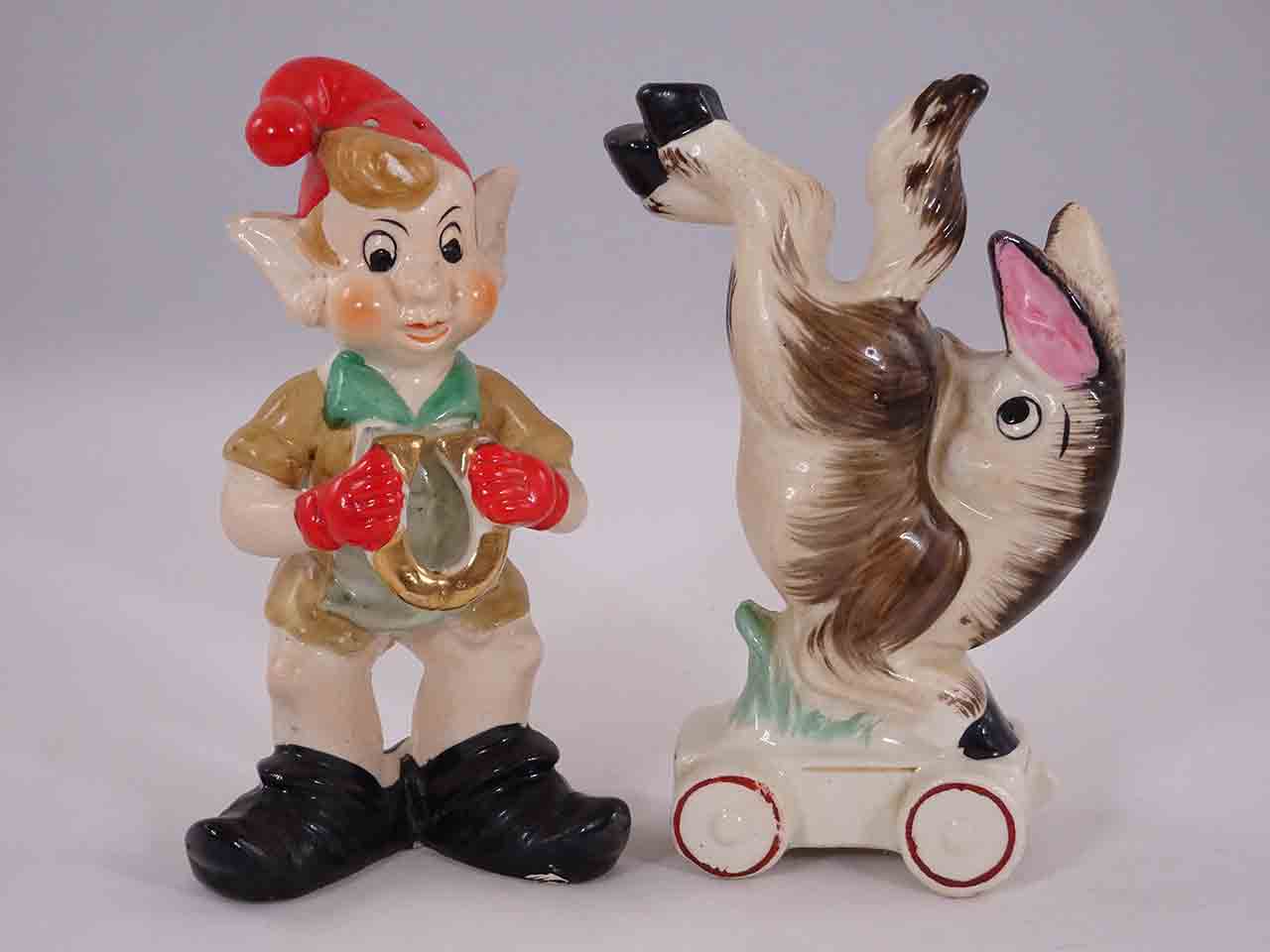 47904 Shafford elf with donkey salt and pepper shakers