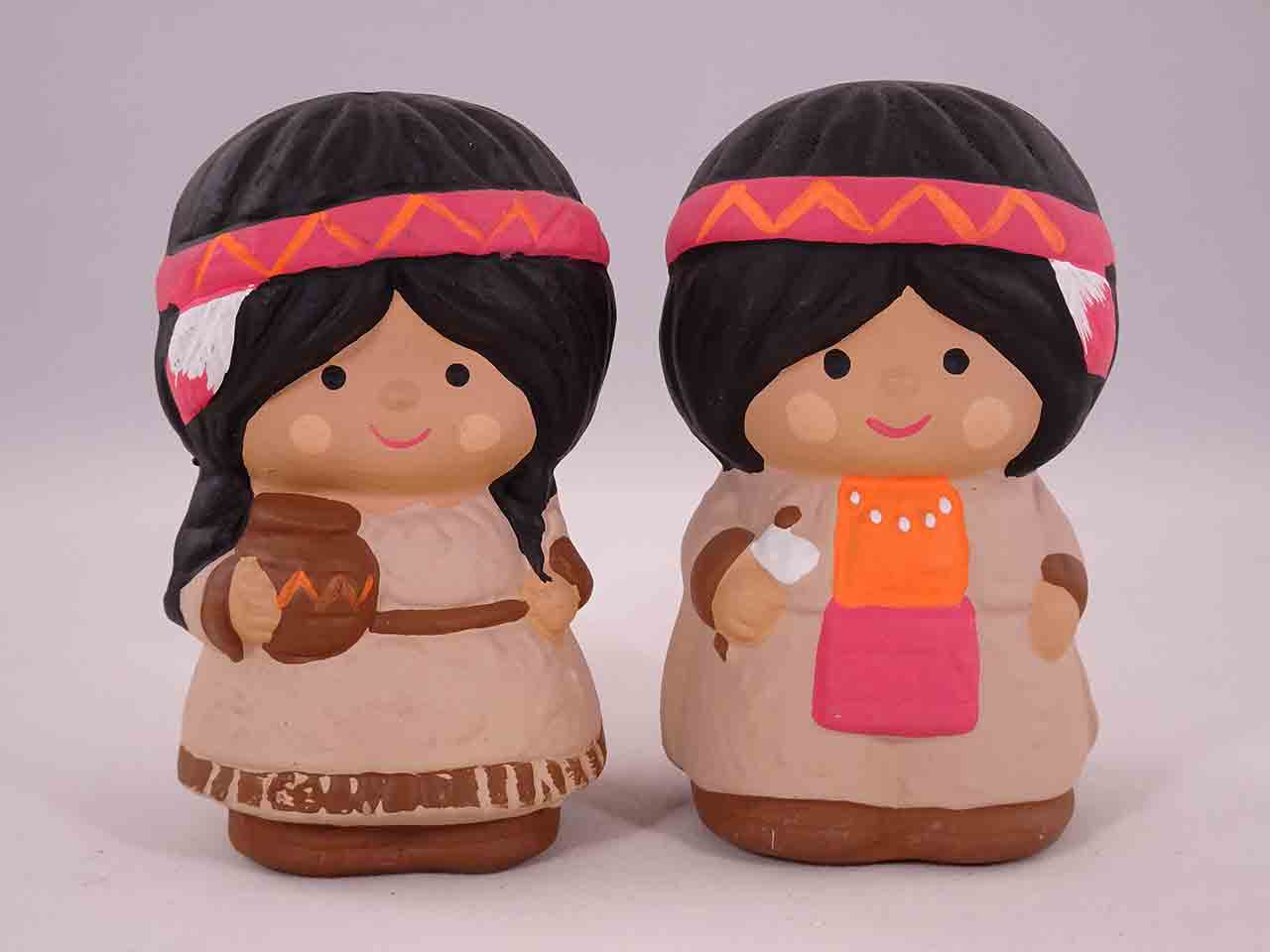 48427 Gibson Greeting Cards Salt and Pepper Friends - Native Americans salt and pepper shakers