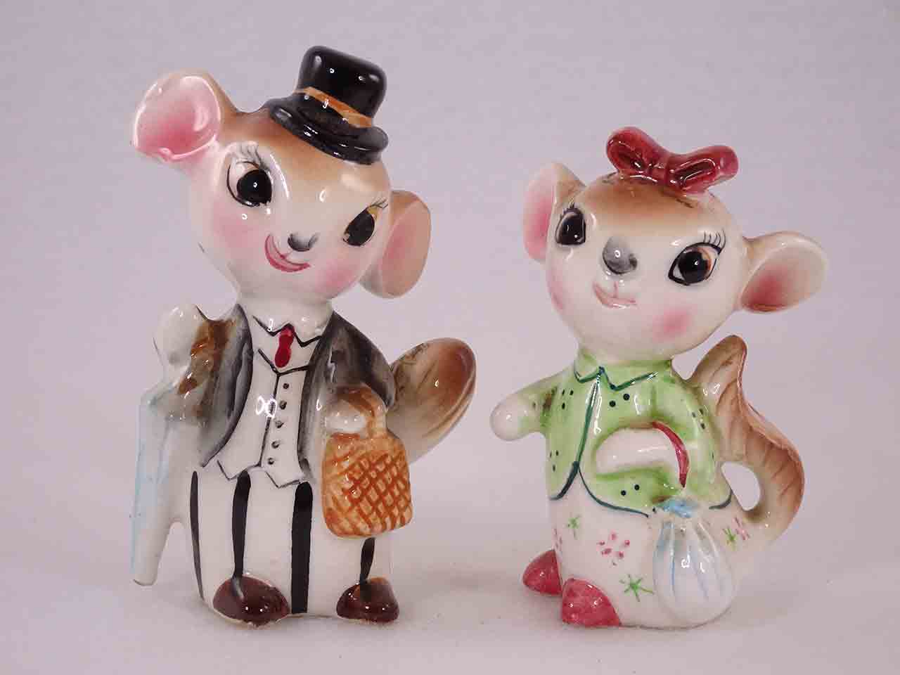 49298 Japan Dressed Animals Salt and Pepper Shakers - Squirrels