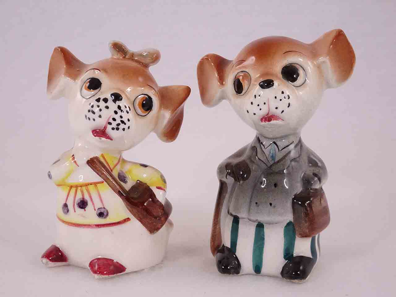 49301 Japan Dressed Animals Salt and Pepper Shakers - Dogs