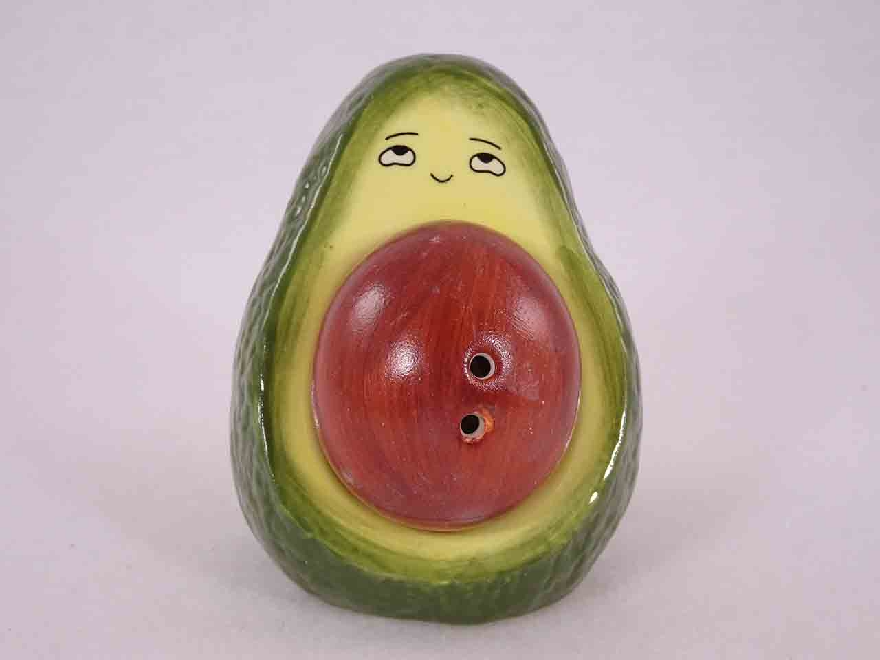 49503 Anthropomorphic avocado half with pit salt and pepper shaker - magnetic
