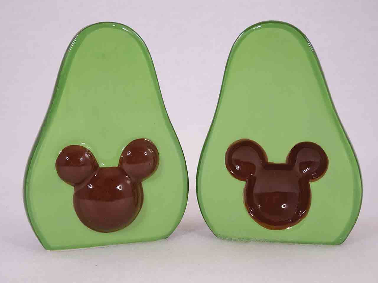 49507 Disney Mickey Mouse avocado shaped salt and pepper shakers