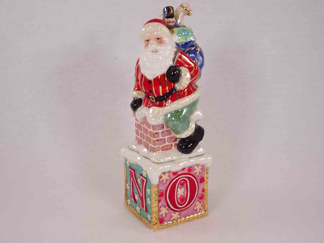 50327 Christopher Radko Christmas sets on toy blocks salt and pepper shakers - Santa Claus