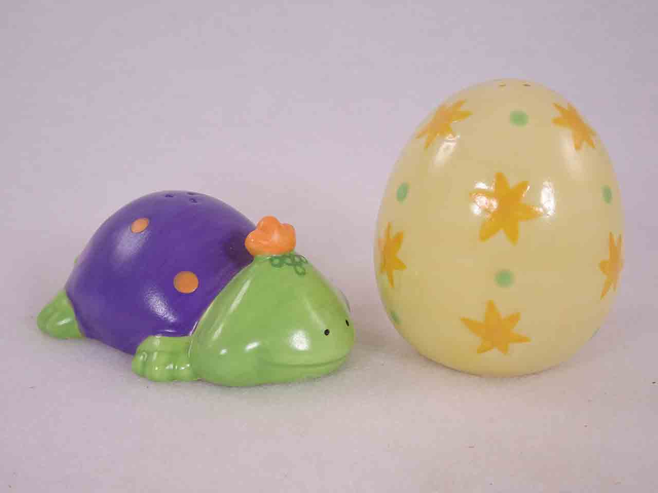 50475 Russ Easter salt and pepper shakers - various animals with Easter eggs - turtle