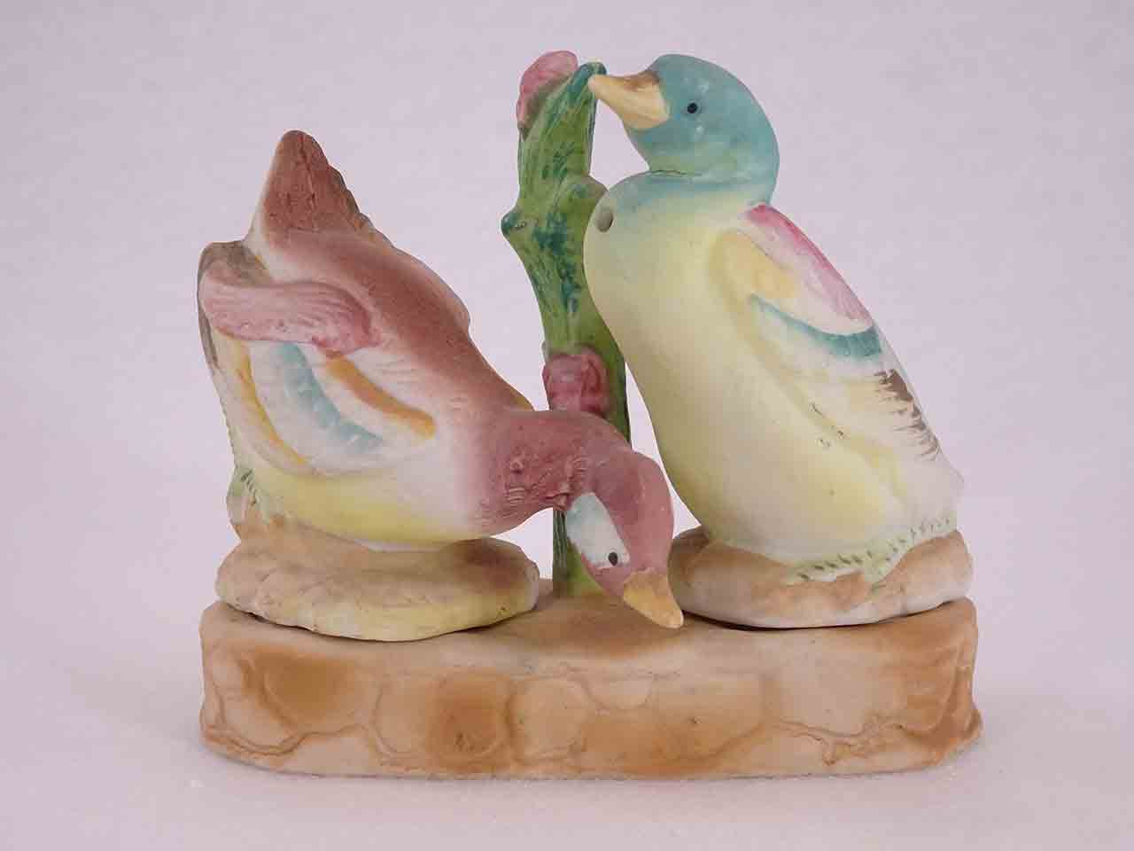 51106 Occupied Japan bisque finished winged animals in bases salt and pepper shakers - ducks