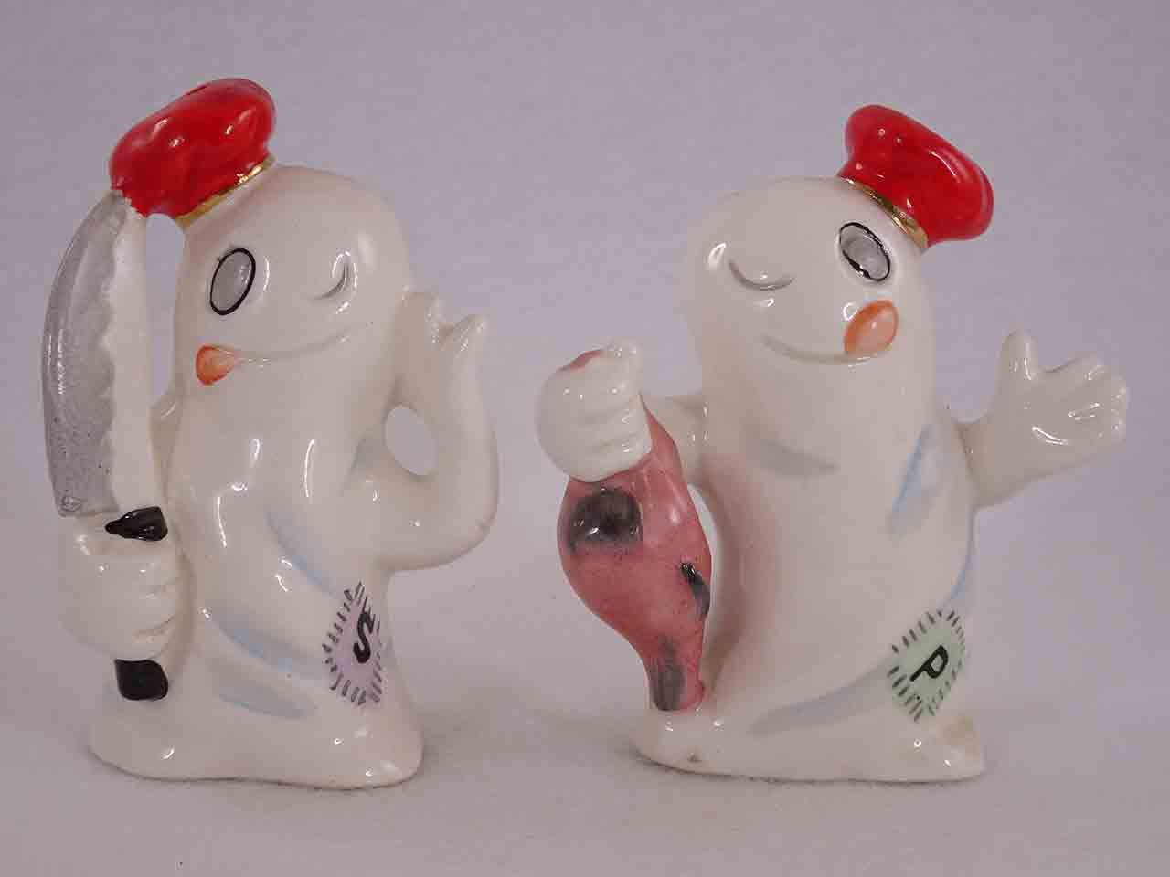 51992 Halloween vintage Japan ghosts in kitchen salt and pepper shakers