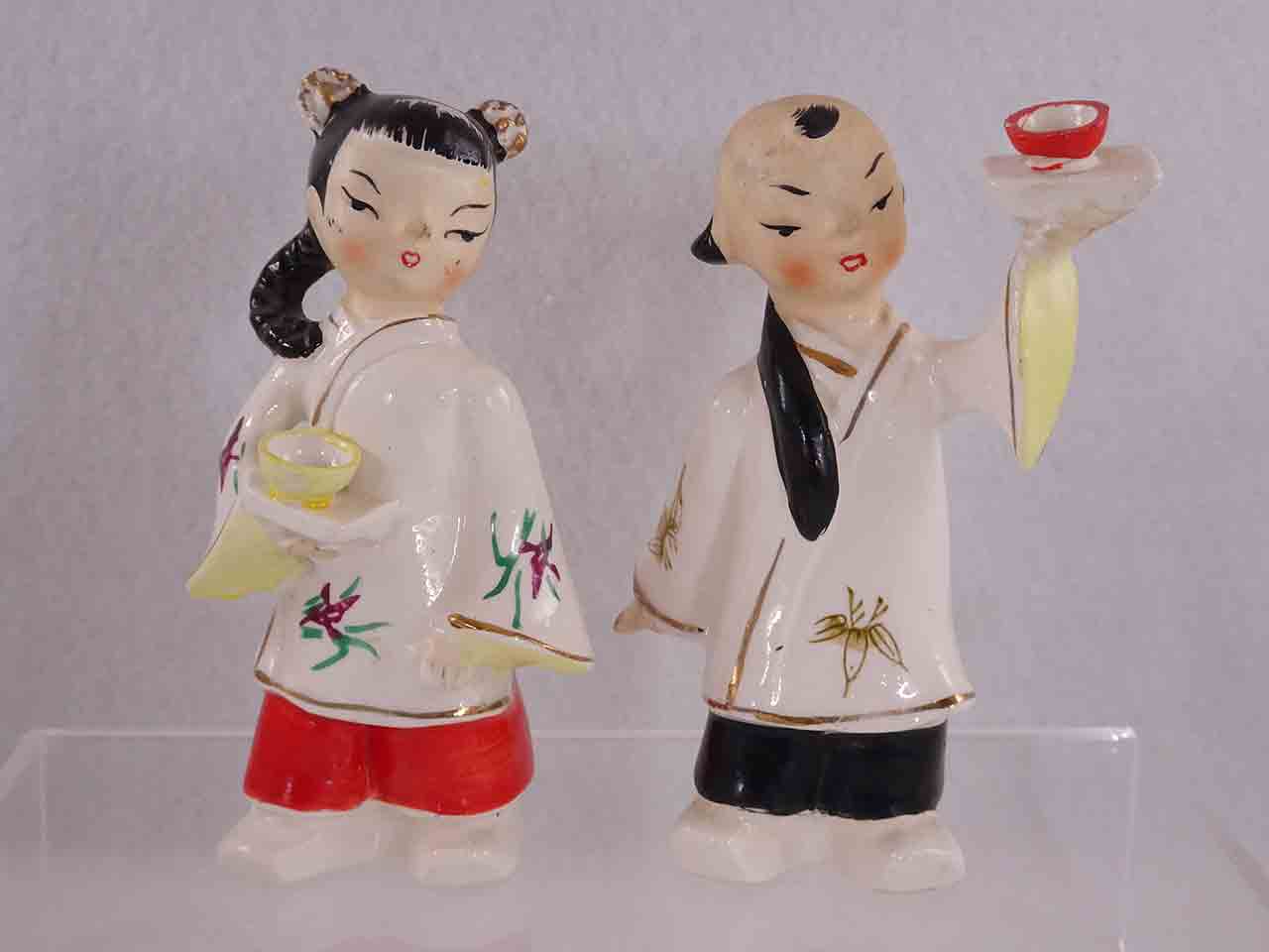 52648 Japanese Couple in White/Gold Robes & Red/Black Pants salt and pepper shakers