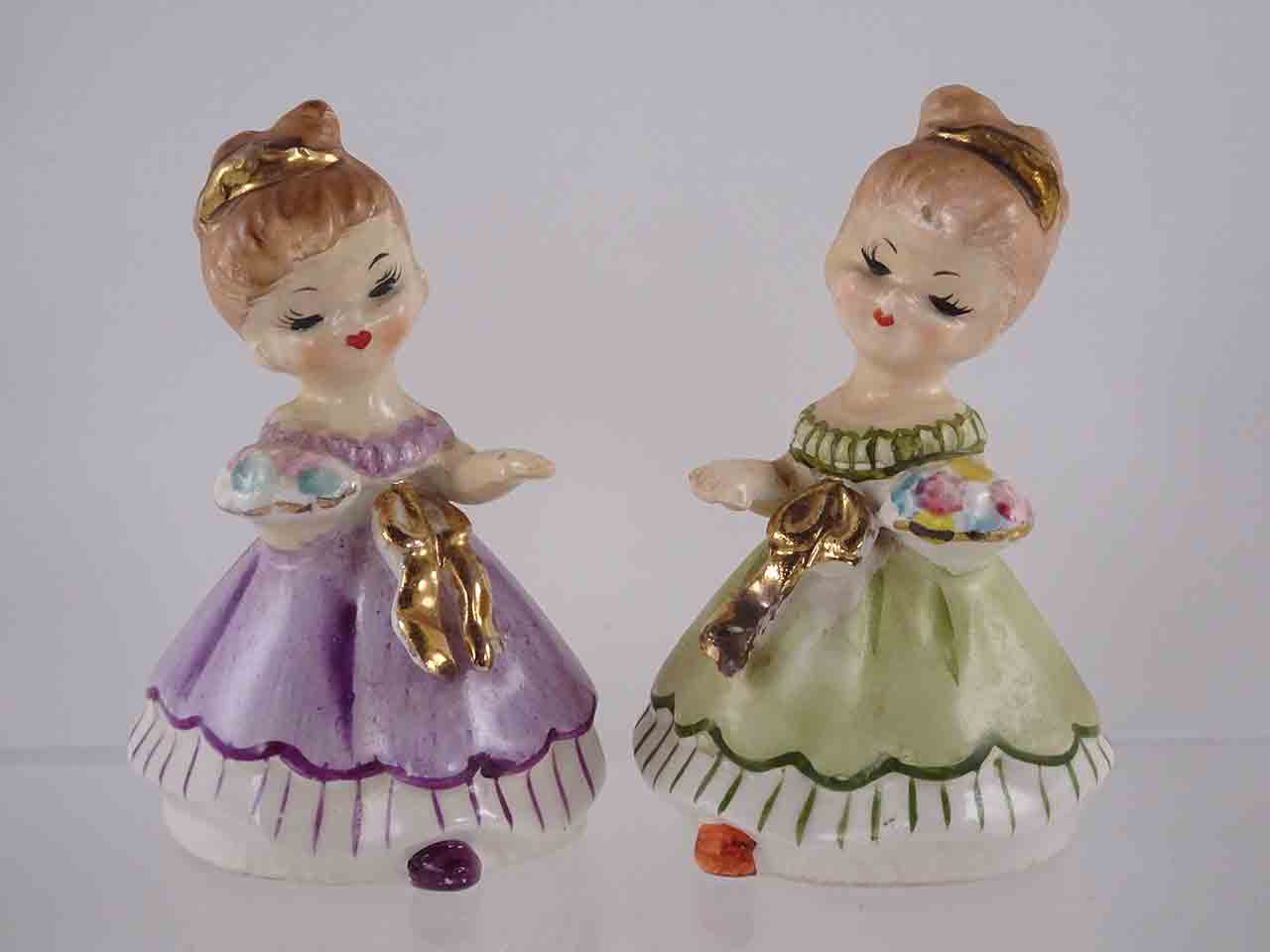53763 Marilyn-Exclusive CONSCO Japan imports - Girls in fancy dresses - salt and pepper shakers