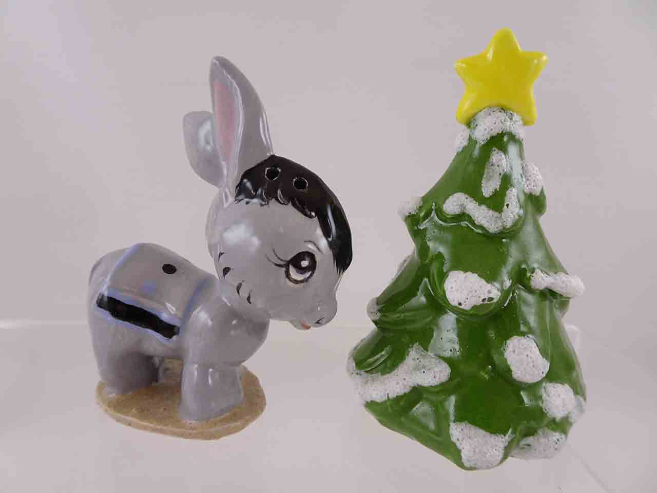 55016 Jean Grief nativity scene series of salt and pepper shakers - donkey & tree