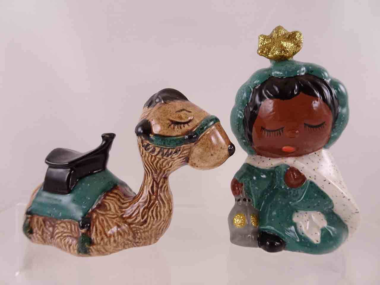 55018 Jean Grief nativity scene series of salt and pepper shakers - wise man & camel