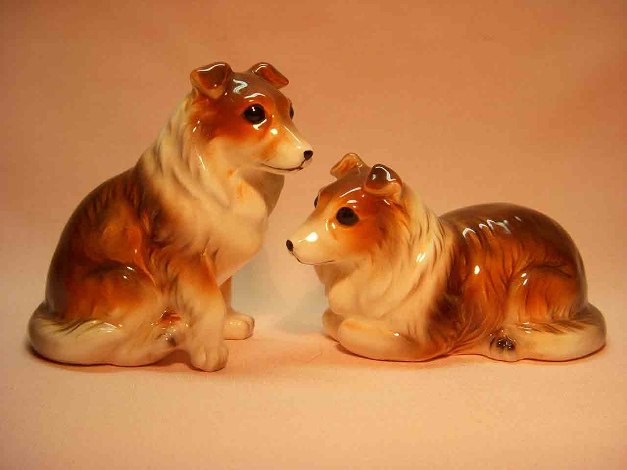 7066 Napcoware Japan puppy dogs salt and pepper shakers - Collies