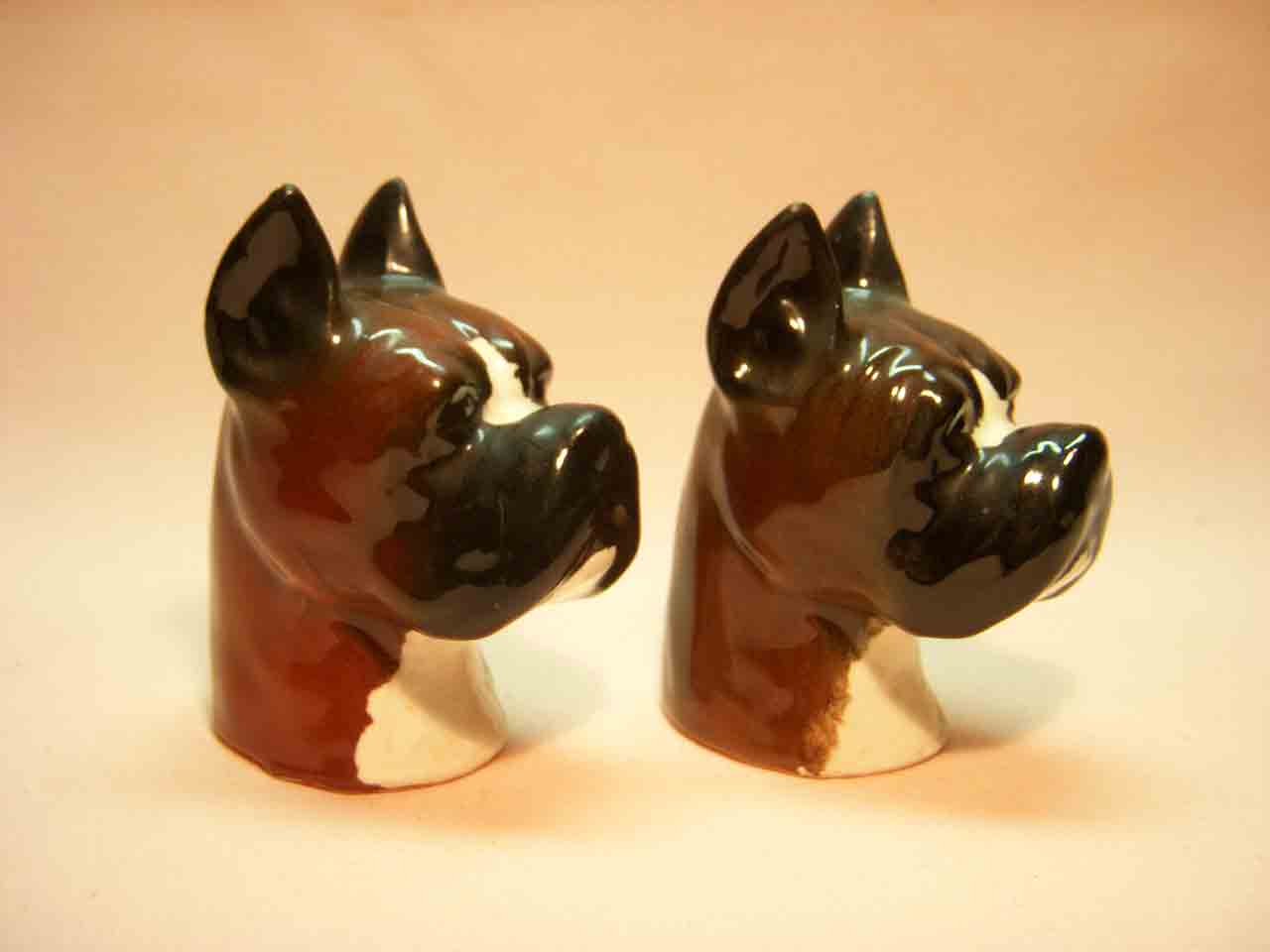 7140 Japan realistic dog heads series of salt and pepper shakers - Boxers